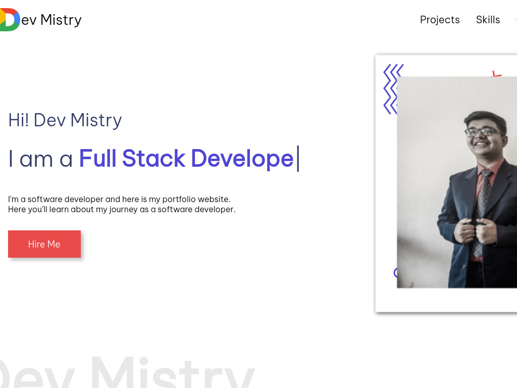 Portfolio Website Preview